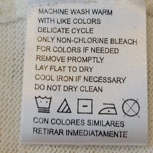 Elizabeth By Liz Claiborne Cream Floral Patterned Sleeveless Sweater Size 2 - Picture 6 of 7